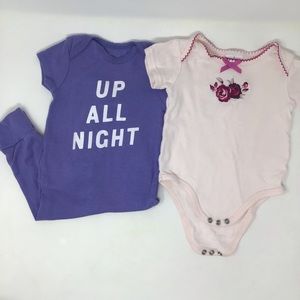 Laura Ashley Onesie Carter’s UP ALL NIGHT onesie 6